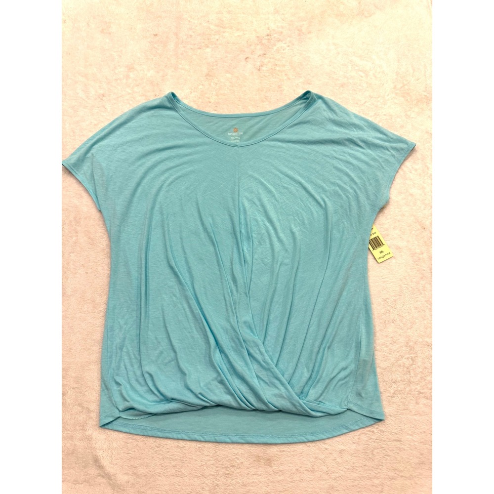 Tangerine‎ Heather Mint Crossover Front V-Neck Activewear Top XXL FW9929K862H
